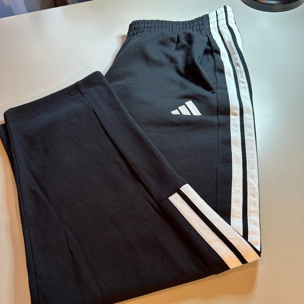 Adidas Men's Essentials Warm-Up Open Hem 3-Stripes Pants Size xl